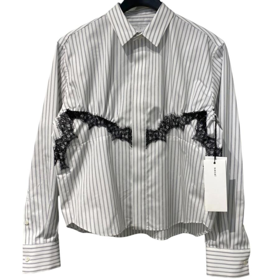 sacai（サカイ） sacai 26SS Poplin Shirtレースストライプポプリン