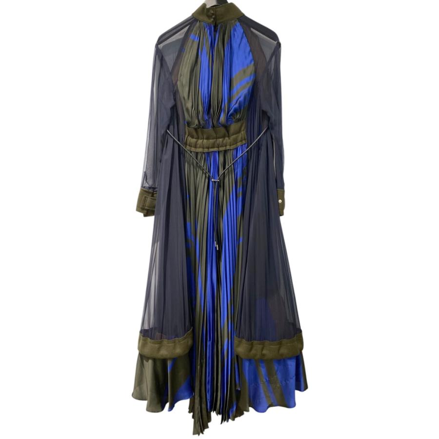h*a様 sacai シースルーワンピース sacai（サカイ） sacai 19AW Wool×Satin Pleats Dressウール×サテン