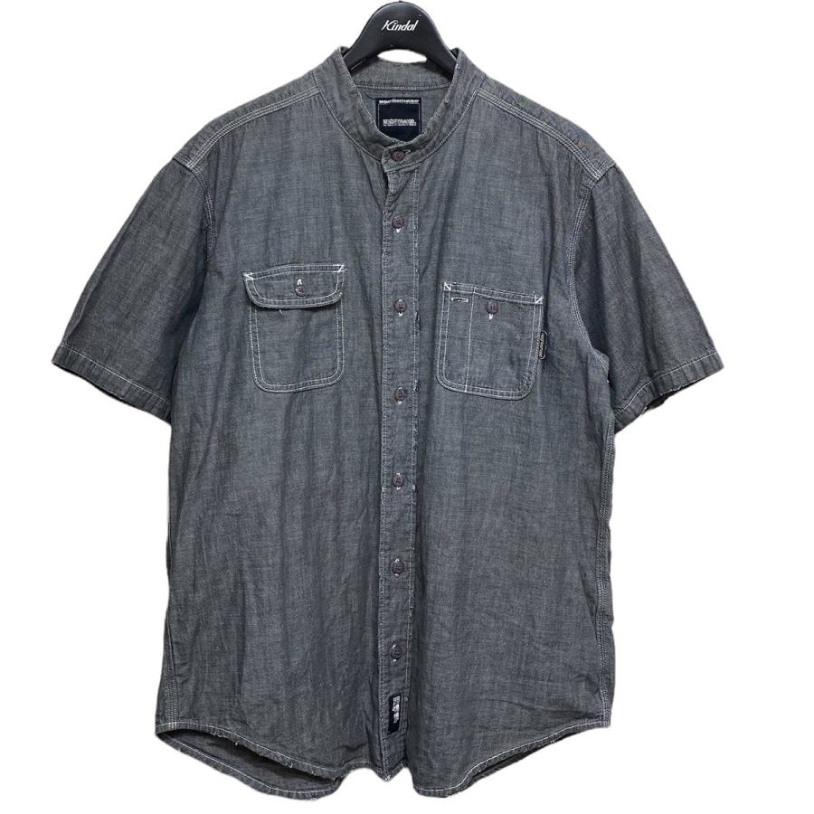 ネイバーフッド NEIGHBORHOOD 2002年製 salvation ダメージ加工ハーフスリーブバンドカラーシャツ ブラック サイズ：M  :8071000090447:カインドオルYahoo!店 - 通販 - Yahoo!ショッピング