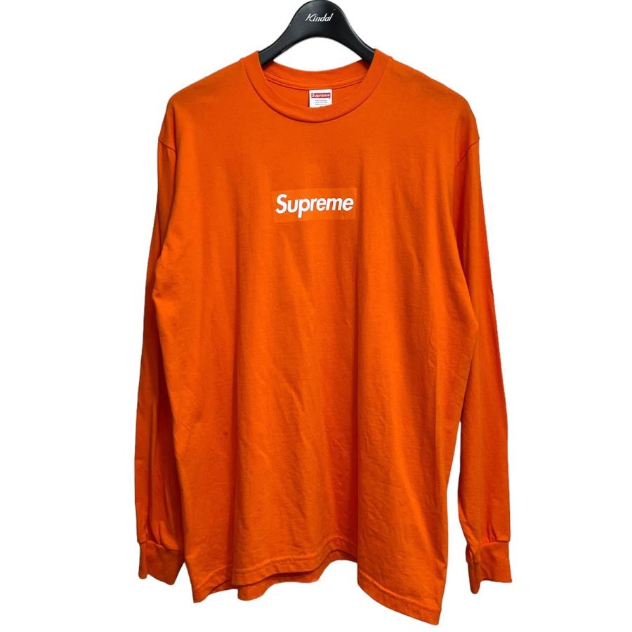supreme box logo l/s tee オレンジロンT
