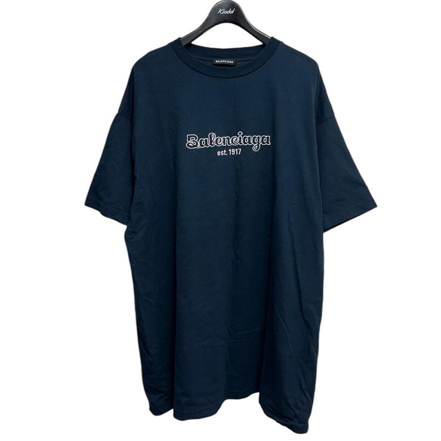 バレンシアガ BALENCIAGA 19AW オーバーサイズロゴ刺繍Tシャツ 583214