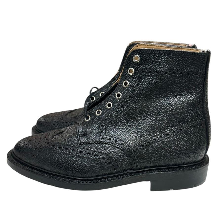 THOM BROWNE（トム ブラウン） レザーウィングチップブーツ ブラック