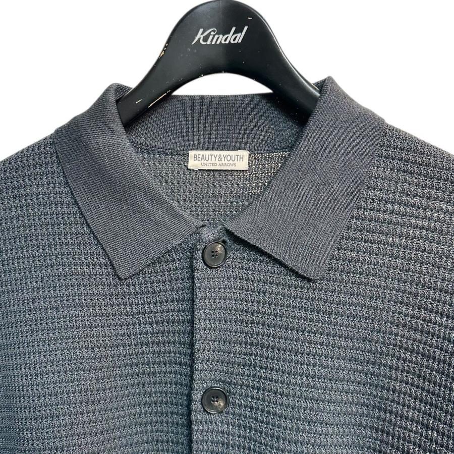 BEAUTY&YOUTH クロシェ ニット ポロ ジャケット クロシェ ニット ポロ ジャケット