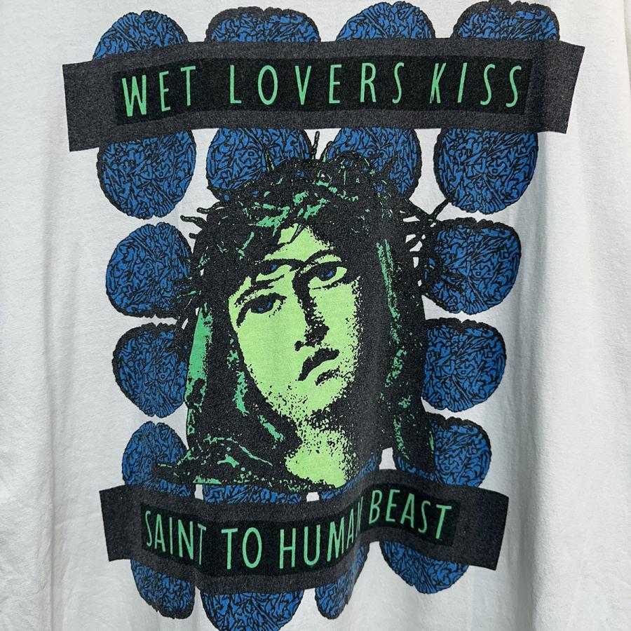 SAINT MICHAEL セントマイケル KISS プリント Tシャツ セントマイケル SAINT MICHAEL 24AW SS TEE KISS ヴィンテージ加工
