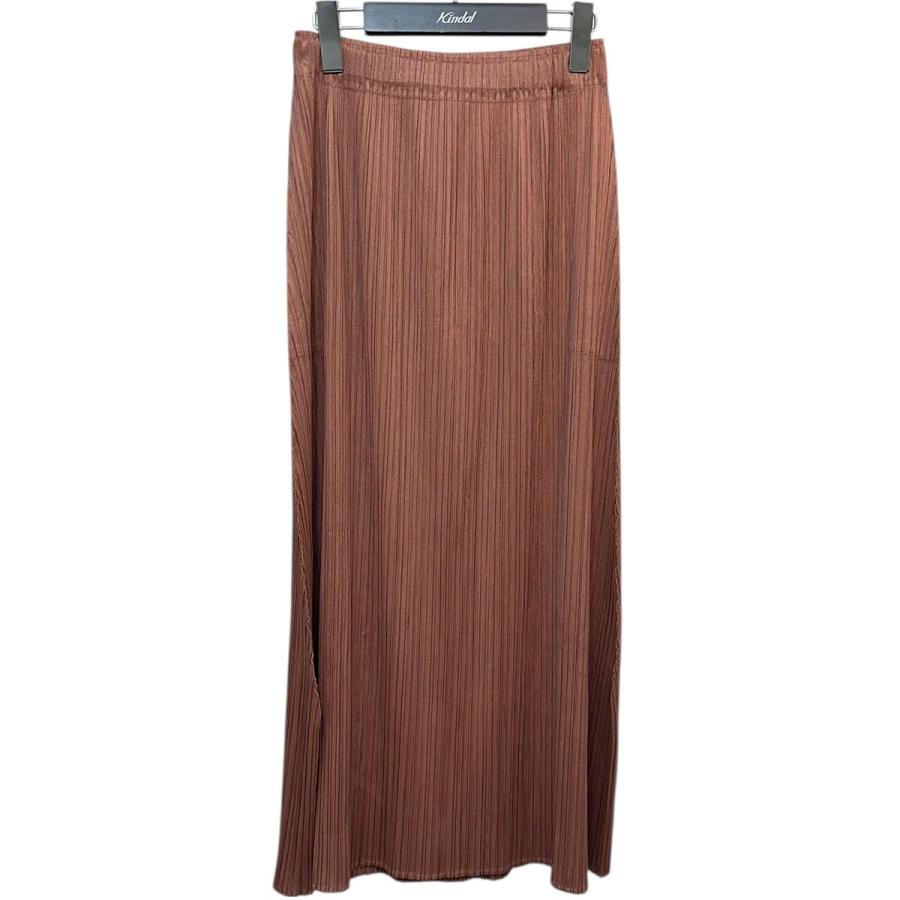 PLEATS PLEASE ブラウン プリーツスカート Sサイズ（サイズ表記3