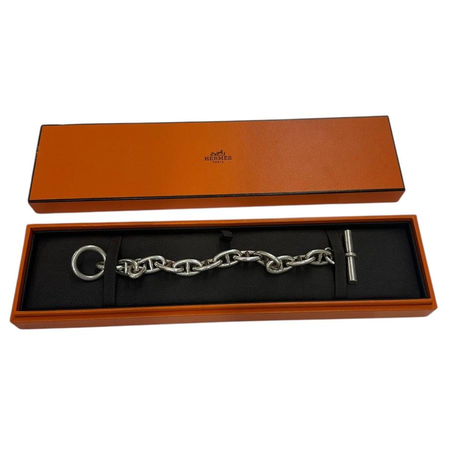 HERMES シルバ シェーヌダンクルGM12 HERMES（エルメス） シェーヌダンクルGM12コマ ブレスレット シルバー