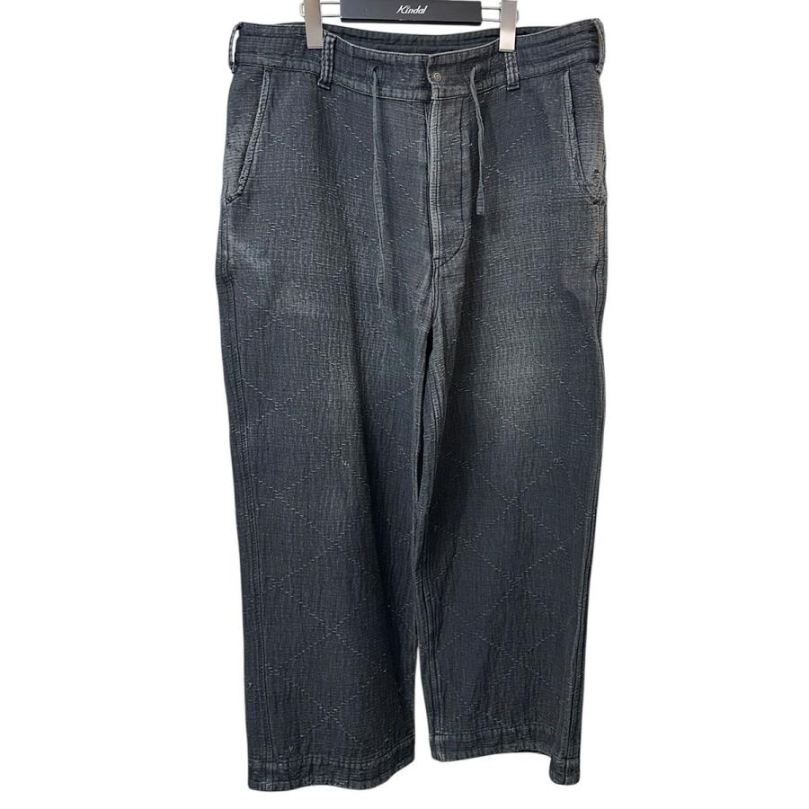 ポータークラシック SASHIKO LIGHT パンツ ブラック M ポータークラシックの刺し子 ストレッチ ワイドパンツ | HUES 福岡