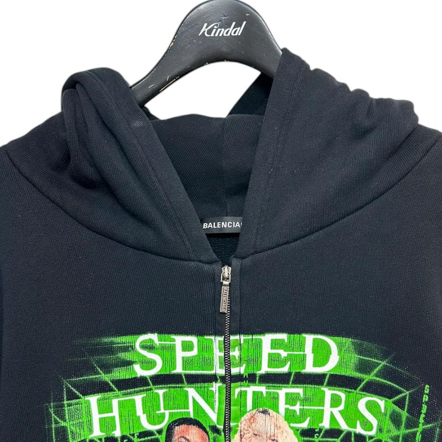 バレンシアガ BALENCIAGA SPEED HUNTERS ZIP UP HOODIE ジップアッププリントフーディー 559100 ブラック サ_2