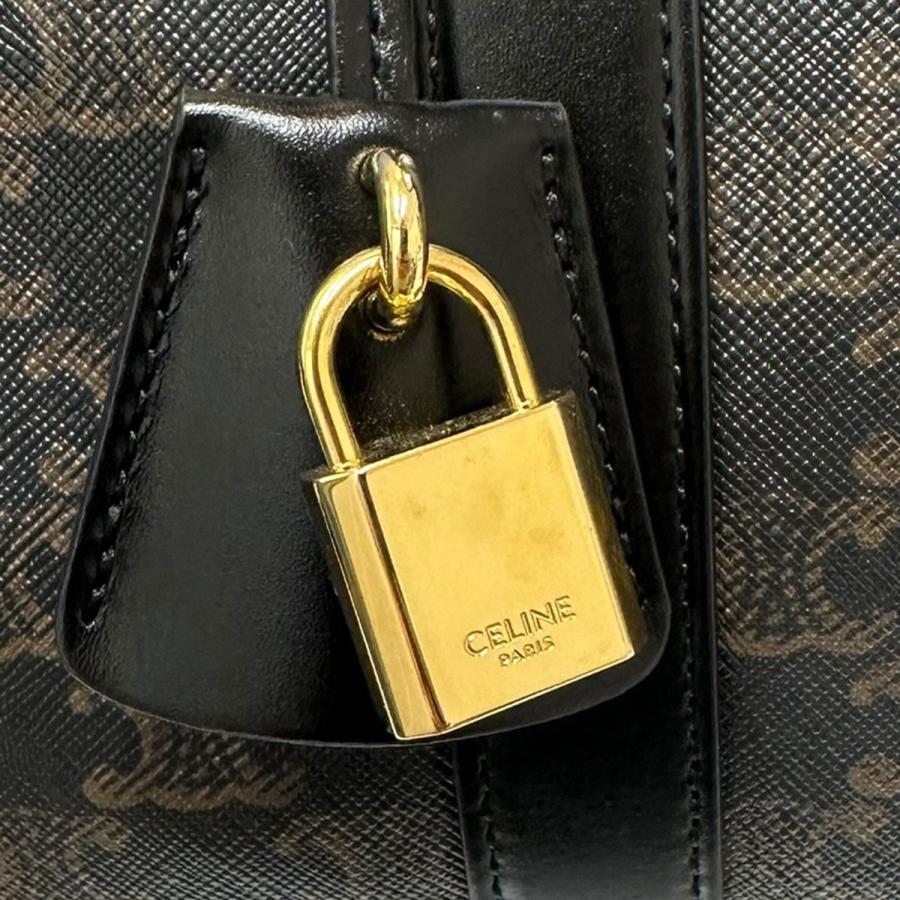 CELINE（セリーヌ） トリオンフPVC×レザーボストンバッグ ブラウン