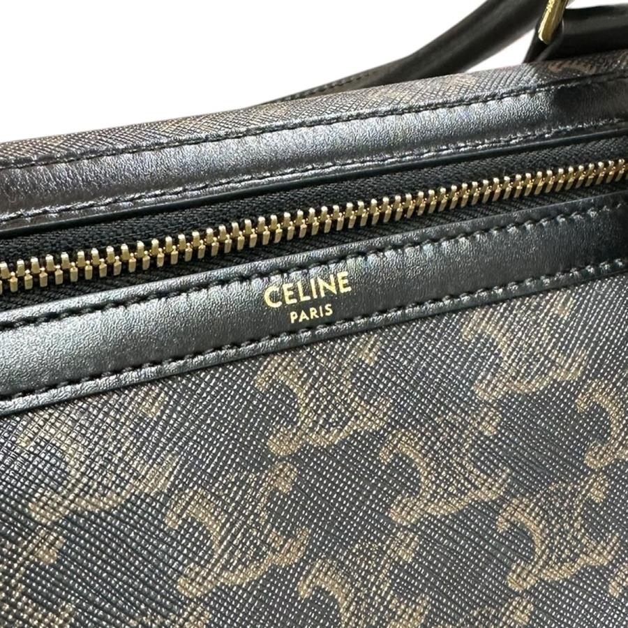 CELINE（セリーヌ） トリオンフPVC×レザーボストンバッグ ブラウン