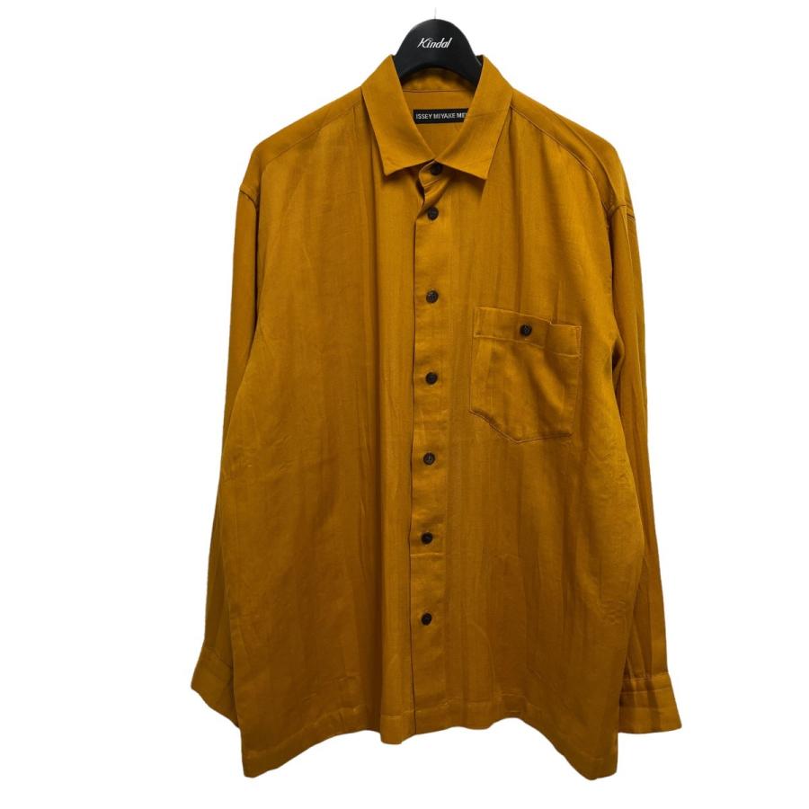 ISSEY MIYAKE MEN 18AWプリーツシャツ マスタード サイズ：3 (阿佐ヶ谷 