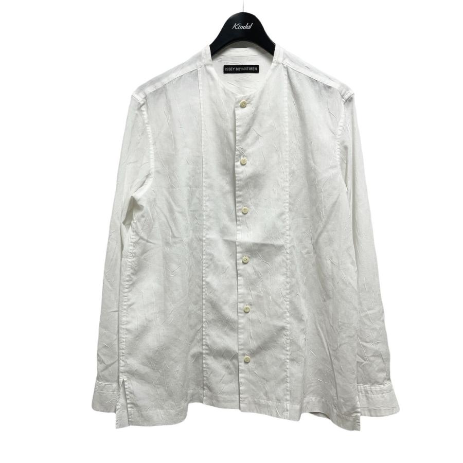 ISSEY MIYAKE MEN 17SSノーカラーシャツ ホワイト サイズ：2 (阿佐ヶ谷 