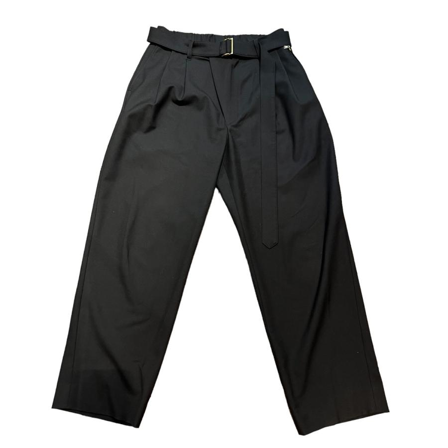CULLNI 21AWベルト2タックパンツ ブラック サイズ：2 (阿佐ヶ谷店
