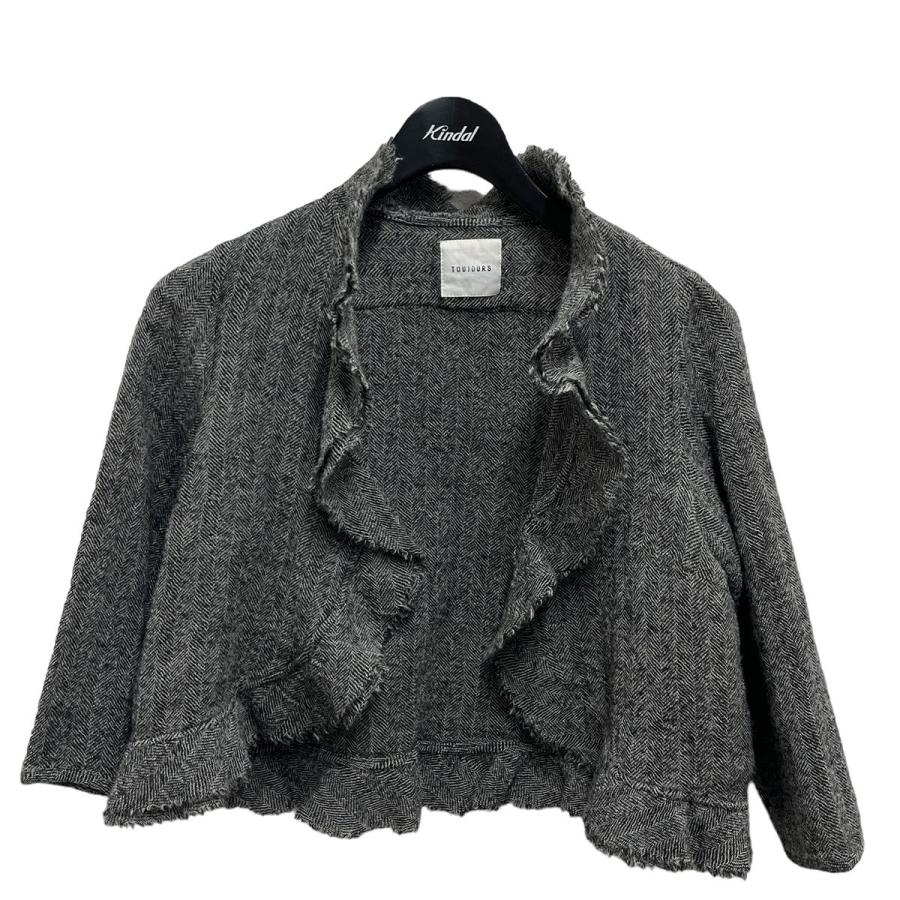 トゥジュー TOUJOURS ウール羽織カーディガン グレー : 8072000067781  