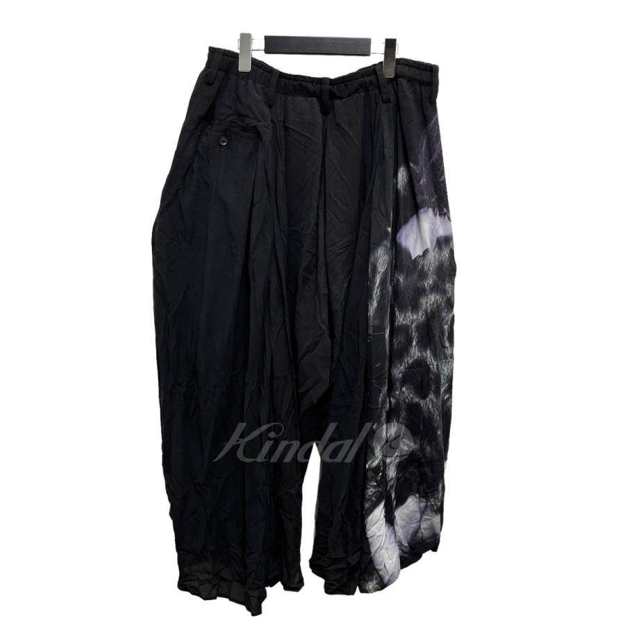 ブラックスキャンダルヨウジヤマモト BLACK Scandal Yohji Yamamoto karasu Pants  レーヨンプリントパンツ ブラ｜kindal｜02