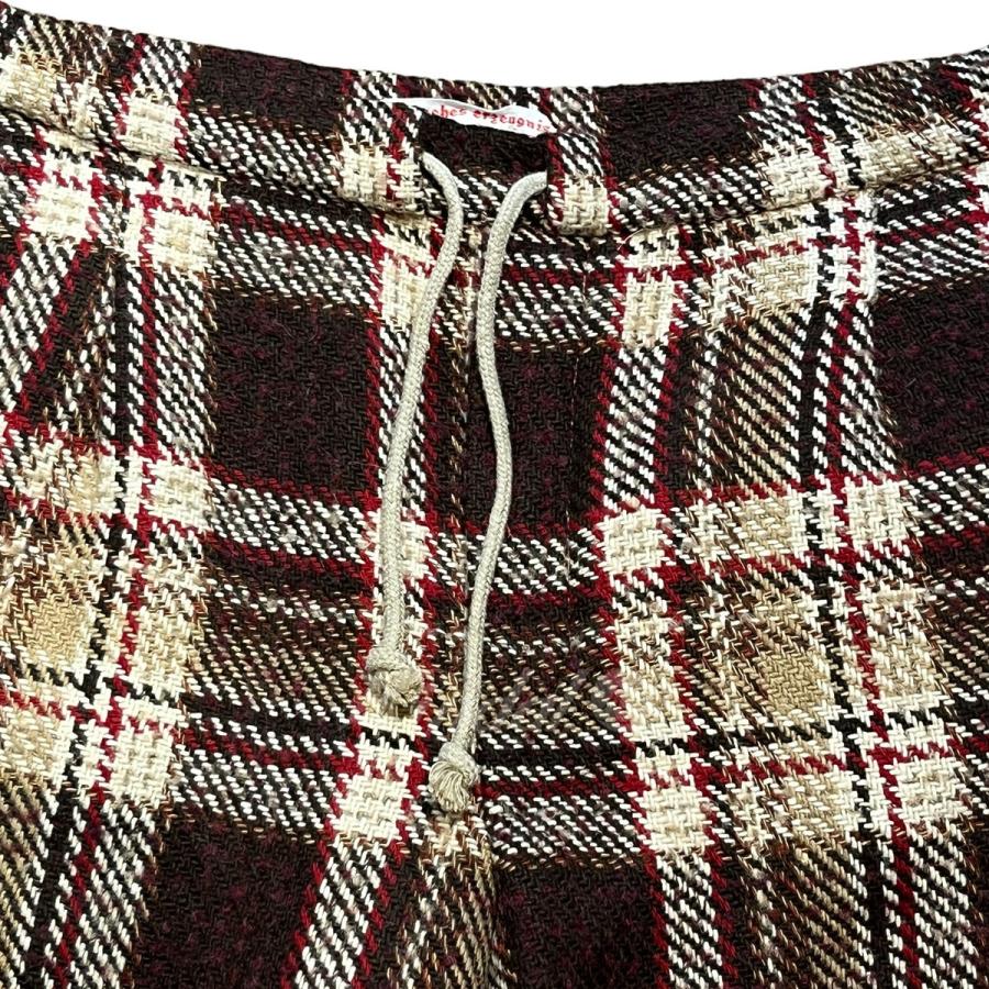 フランクリーダー FRANK LEDER ウールチェックパンツ ブラウン サイズ 