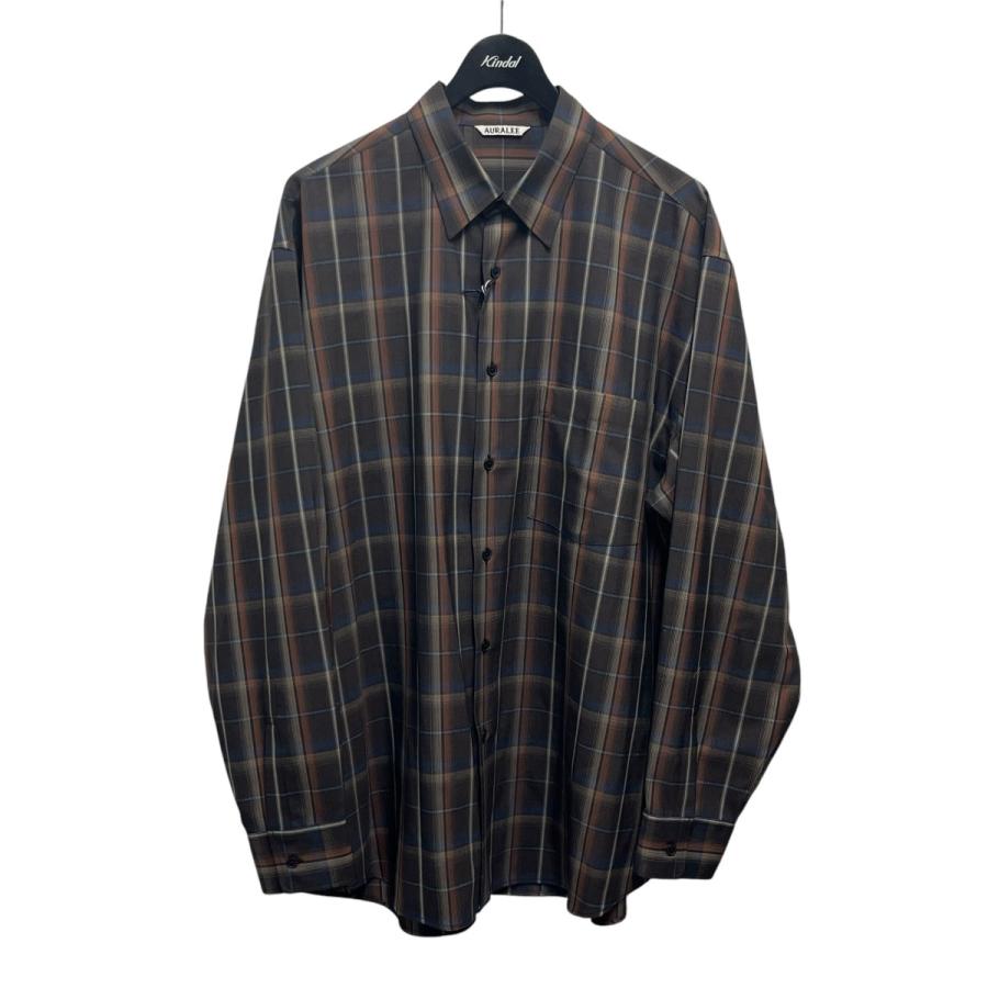 AURALEE オーラリー 24SSSUPER LIGHT WOOL CHECK SHIRT A24SS01LC 