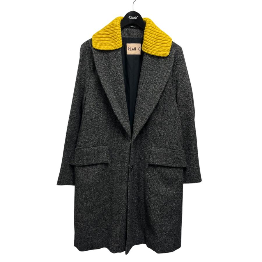新品】PLAN C ニットカラー切り替え中綿ロングコート 2025秋冬】中綿