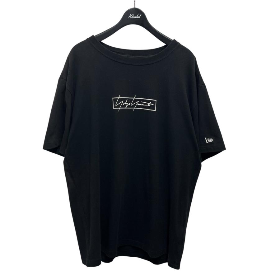 ヨウジヤマモトプールオム ニューエラ 半袖Tシャツ カットソー 刺繍ロゴ 黒