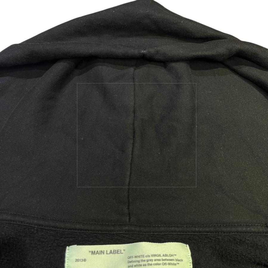 MAIN LABEL OFF WHITE パーカー ペイント L ブラック OFF WHITE C/o Virgil Abloh Main Label 2013 Full Zip Hoodie Sz S/M