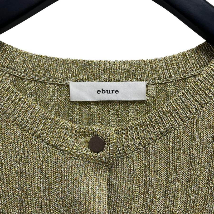 美品 24SS ebure エブール ミックスカラーラメ ニットカーディガン 3910800268 シルバーカラー レディース 古着 中古 USED ebure - 美品 24SS ebure エブール ミックスカラーラメ ニット