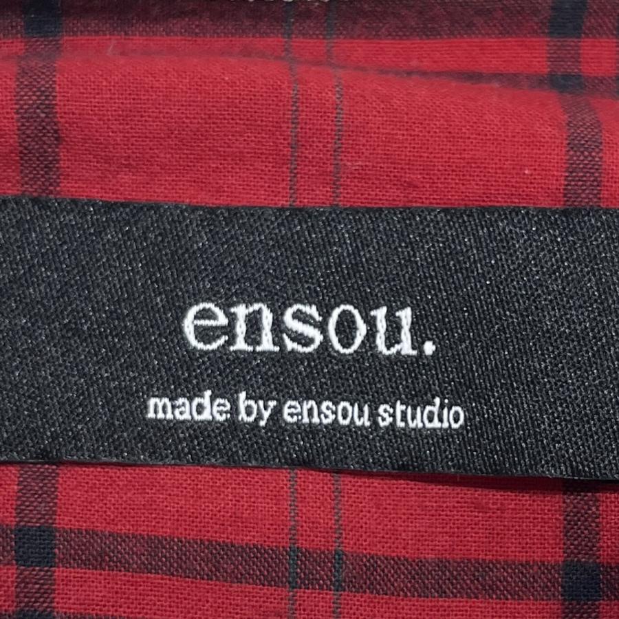 エンソウ ensou チェックキリカエシャツ レッド サイズ：M
