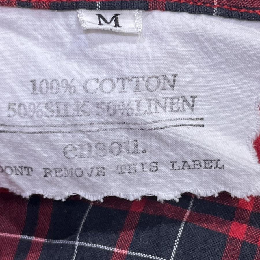 エンソウ ensou チェックキリカエシャツ レッド サイズ：M