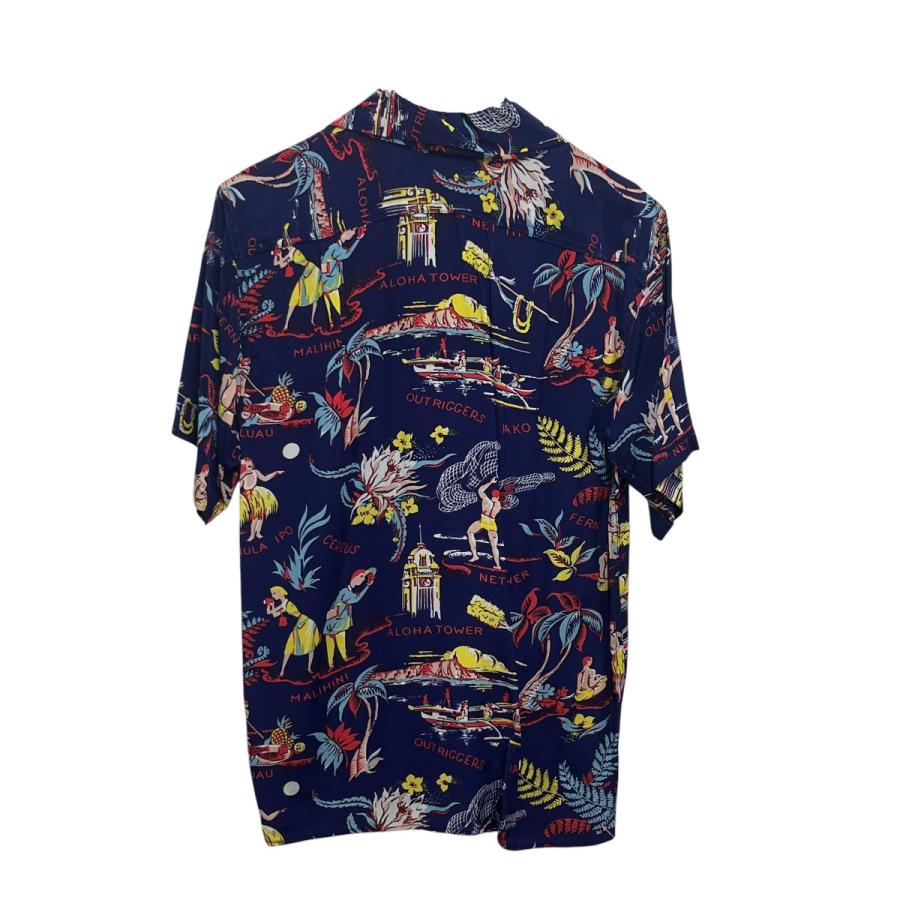Avanti アバンティ AVANTI シルクアロハシャツ ネイビー サイズ：XS