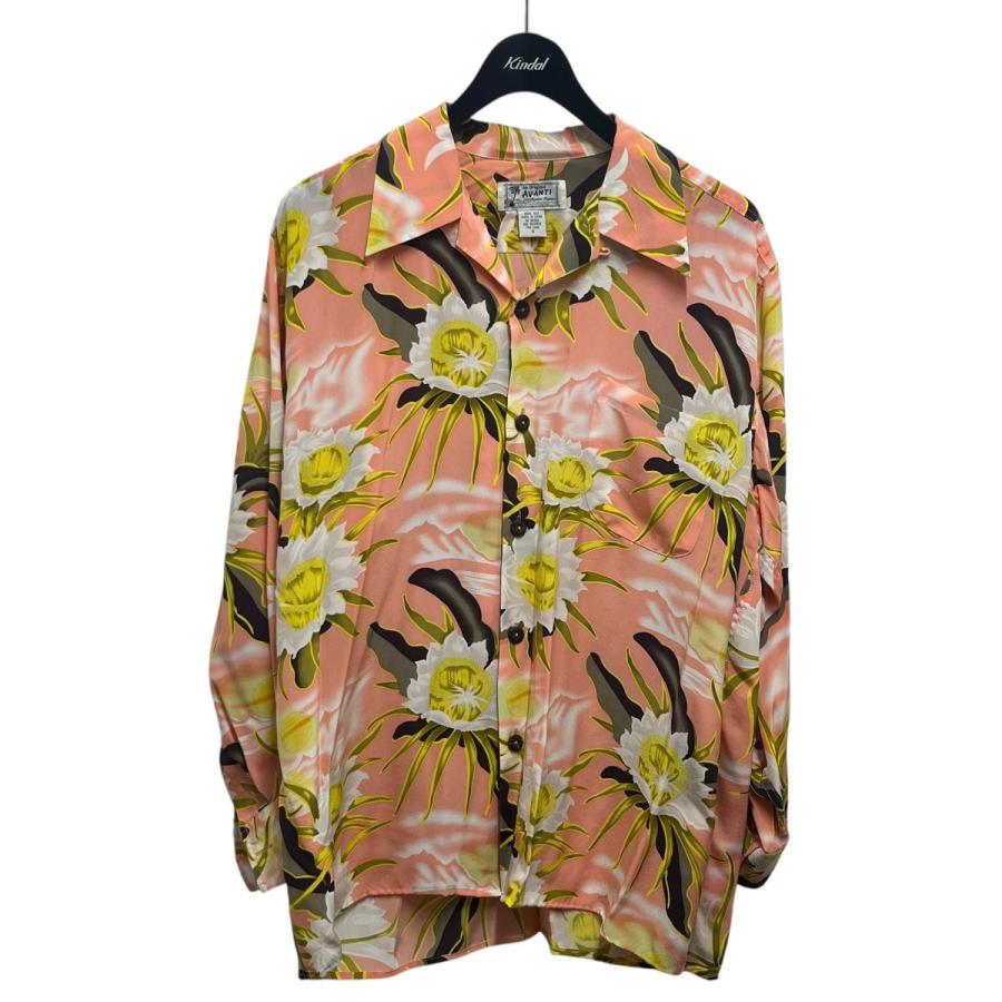 Avanti アバンティ AVANTI シルクアロハシャツ 長袖シャツ ピンク