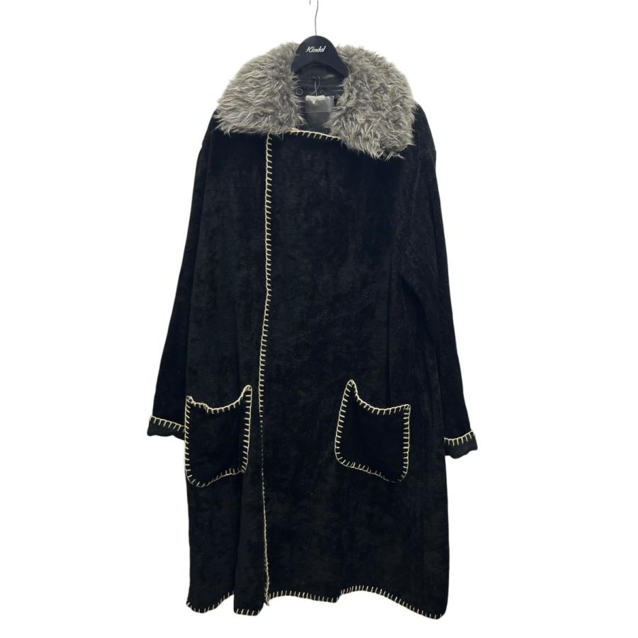 yohji yamamoto リアルファー　ブラック Yohji Yamamoto POUR HOMME ヨウジヤマモトプールオム 白ステッチ
