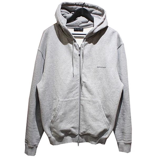 最も優遇 Balenciaga 17aw コピーライト ロゴ ジップアップ パーカー グレー サイズ L 青山店 1223 安心の定価販売 Mahy Almahy Ae