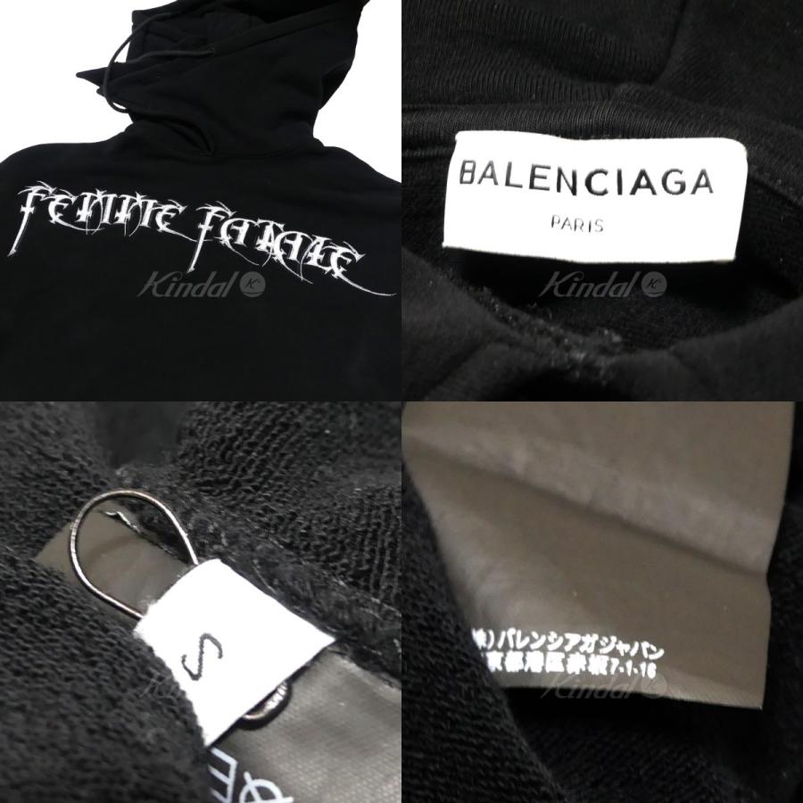 【値下げ】BALENCIAGA 17AW Femme Fatale Headscarf Hoody ヘッドスカーフ フーディ ブラック サイズ