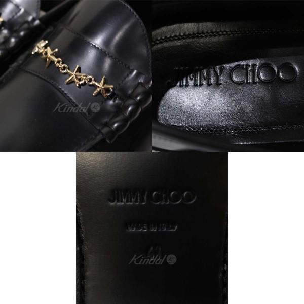 JIMMY CHOO コインローファー 金具付き JIMMY CHOO MOCCA モカ ビットローファー チェーンコイン
