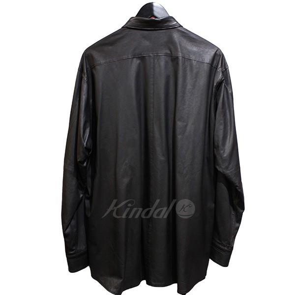 COMOLI 20AW レザー コモリ シャツ ブラック サイズ：3 (青山店  