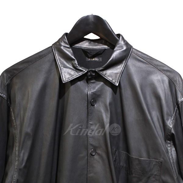 COMOLI 20AW レザー コモリ シャツ ブラック サイズ：3 (青山店 