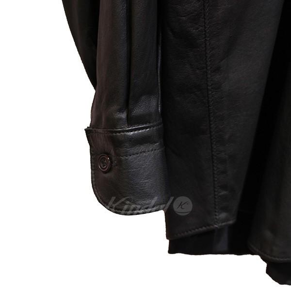 COMOLI 20AW レザー コモリ シャツ ブラック サイズ：3 (青山店  