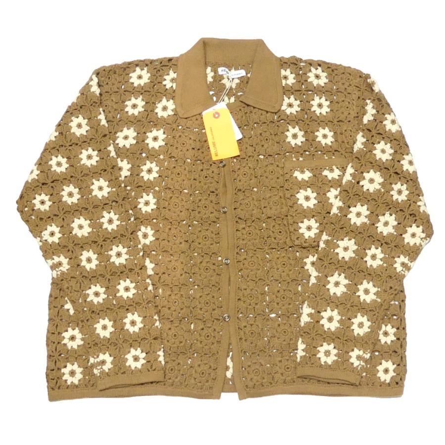 JOURNAL STANDARD relume 22AW CALIFORNIA クロシェアミ ニットカーディガン FL ベージュ サイズ：L (原宿キ 8073000109327カインド