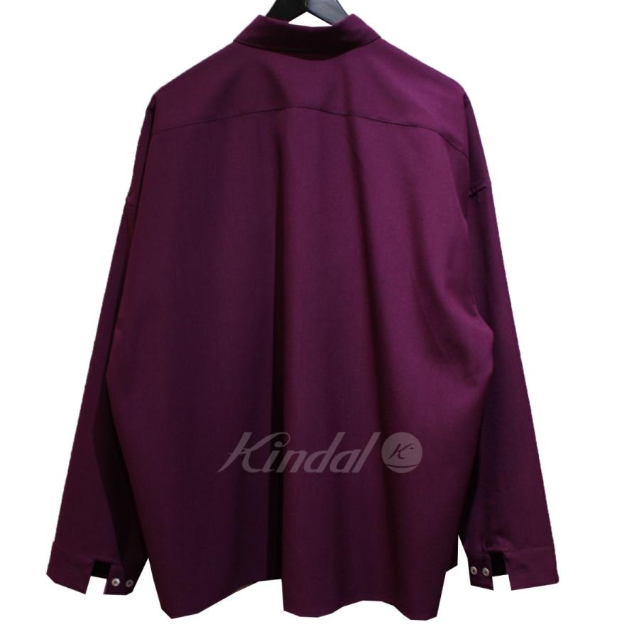 マルニ MARNI 23SS ウールトロピカルシャツ 長袖 パープル サイズ：48