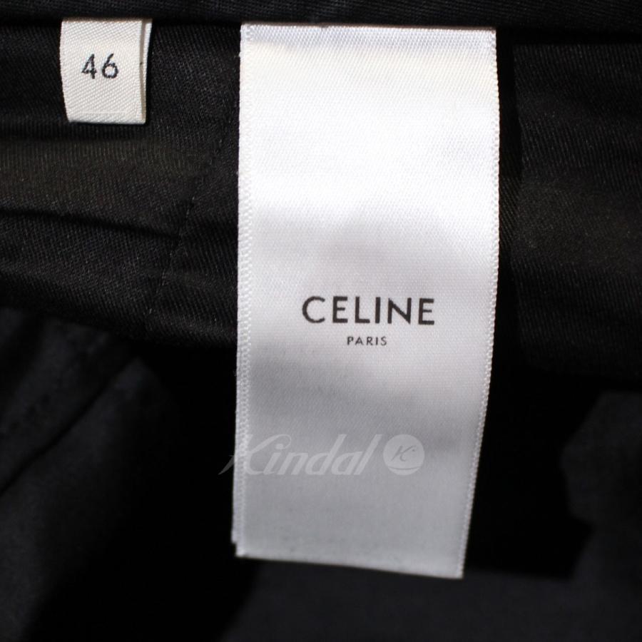 セリーヌ CELINE 21AW スケートパンツ ／ ウールギャバジン ダブルプリーツ ブラック サイズ：46