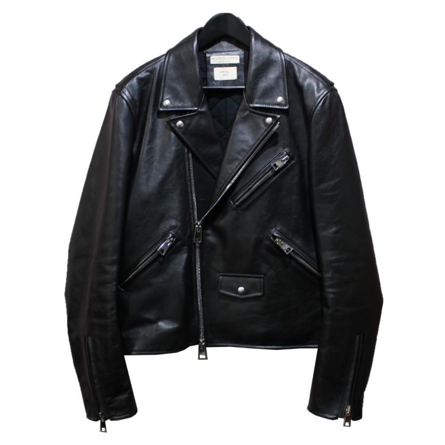 値下げ】BOTTEGA VENETA 19AW カーフレザーダブルライダースジャケット 
