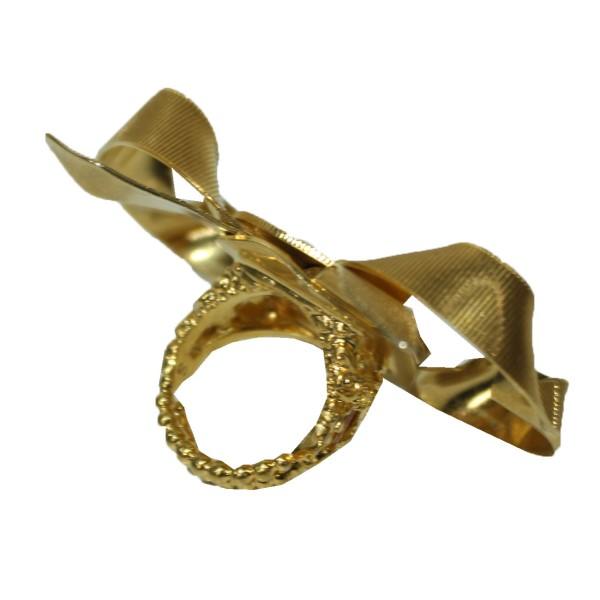【値下げ】GUCCI リボン 真鍮 リング 指輪 ゴールド サイズ：12号 (青山店)｜kindal｜04