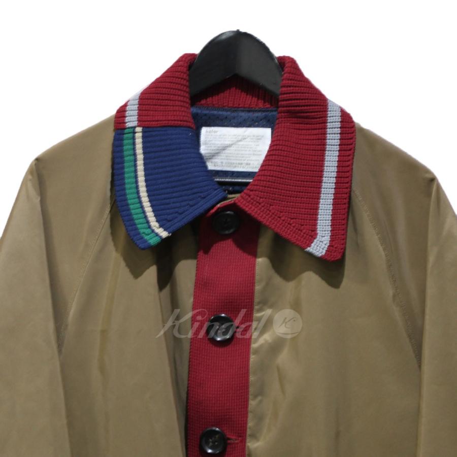 カラー kolor 20AW Knitting Collar Nylon Tussah Top Coat コート ベージュ サイズ：3｜kindal｜03