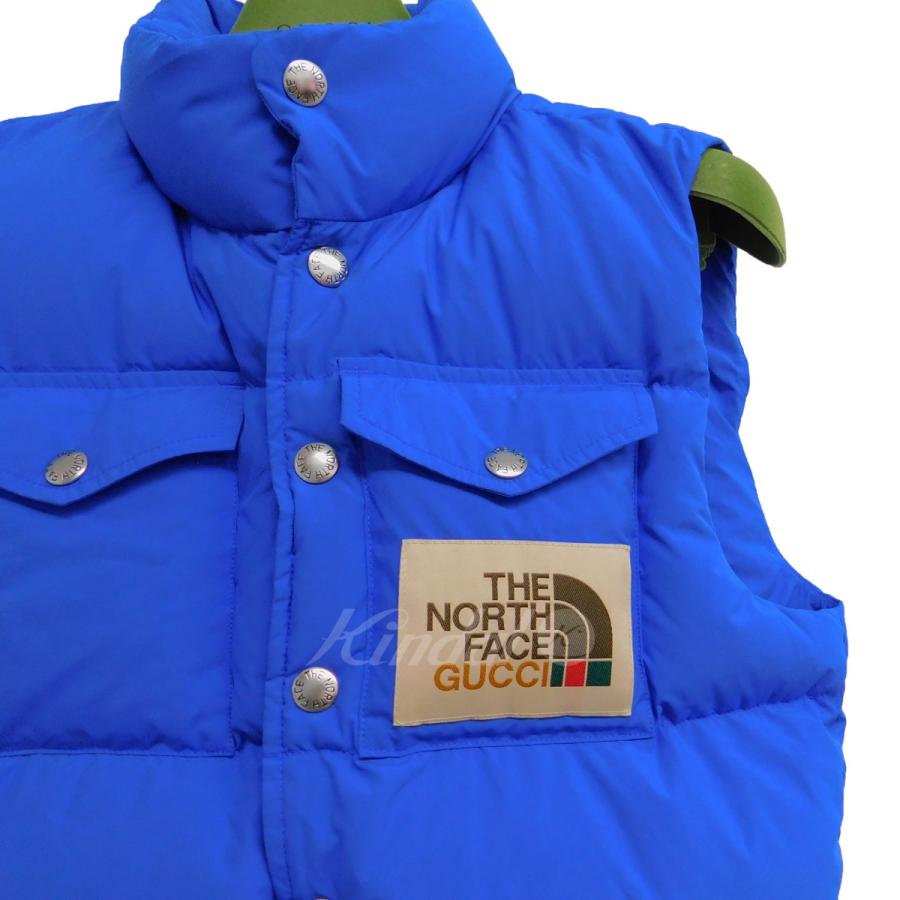 グッチ GUCCI☆ワッペンロゴ入りダウンベスト 裏地GG柄 総柄 美品 グッチ ノースフェイス GUCCI x THE NORTH FACE ダウンベスト 648864