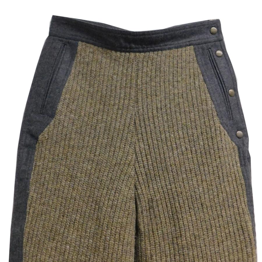 Chloe（クロエ） 切替ニットパンツ グレー×ブラウン サイズ：34 