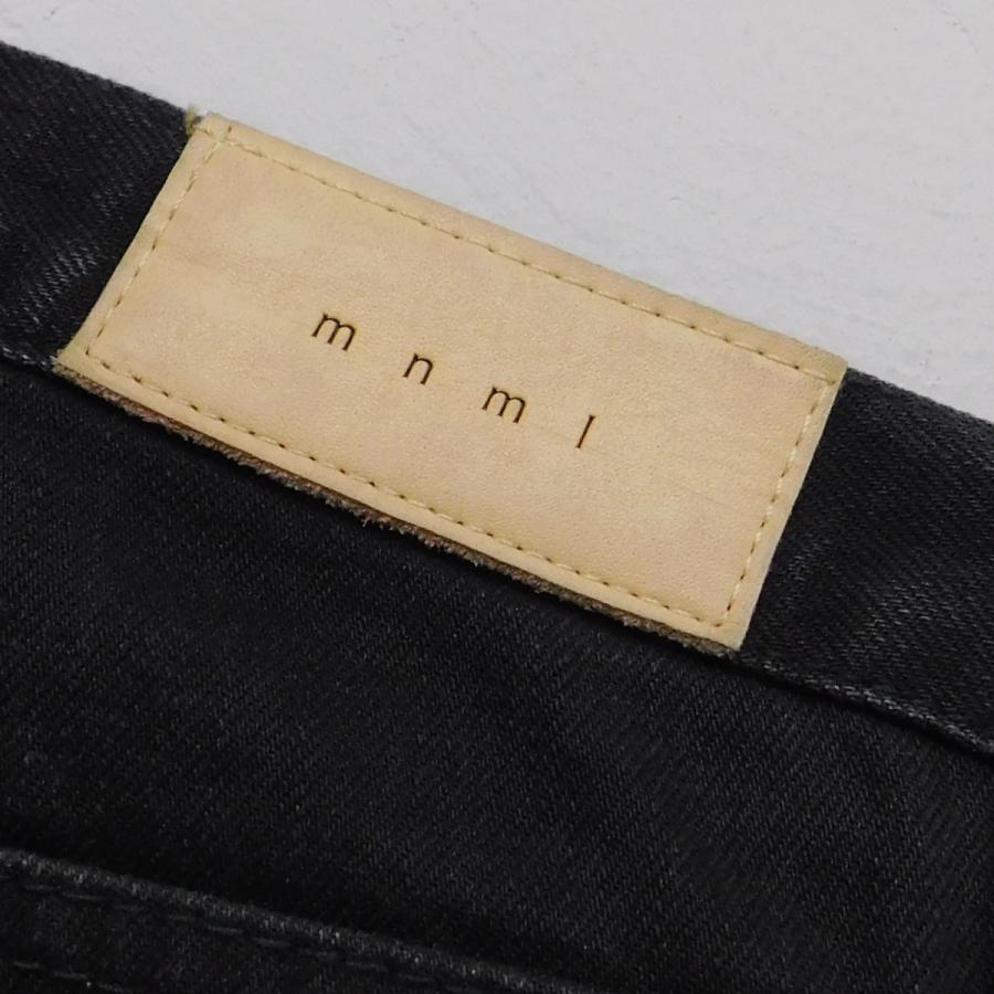 mnml（ミニマル） 裾ジップダメージ加工デニムパンツ ブラック サイズ