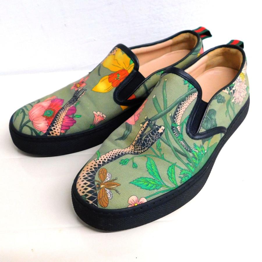 GUCCI グッチ 総柄スリッポン 407363 マルチカラー サイズ：7 