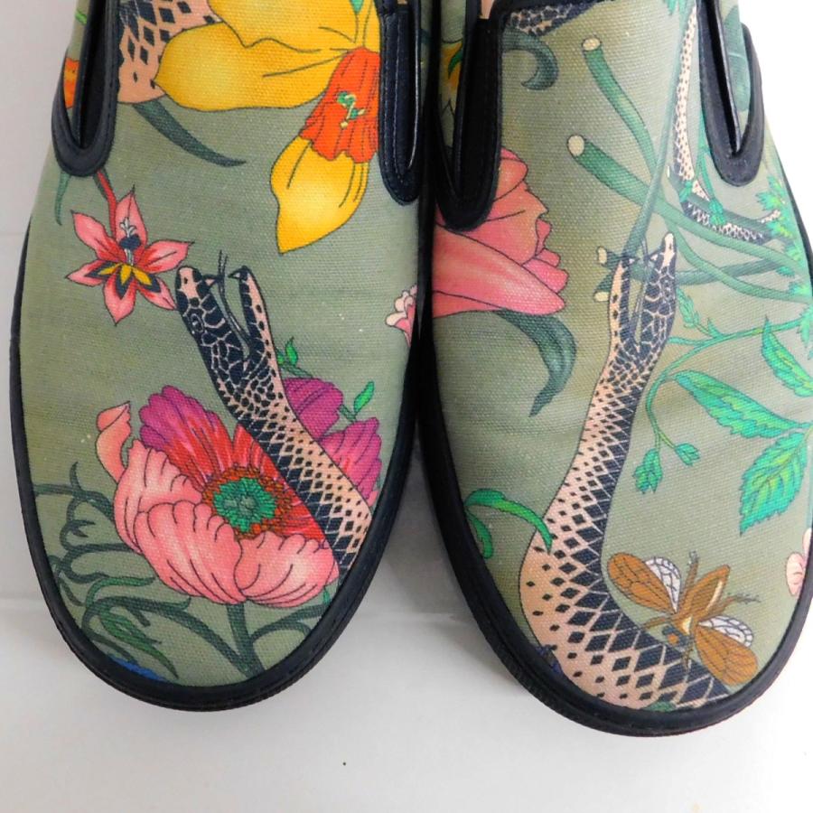 GUCCI グッチ 総柄スリッポン 407363 マルチカラー サイズ：7 
