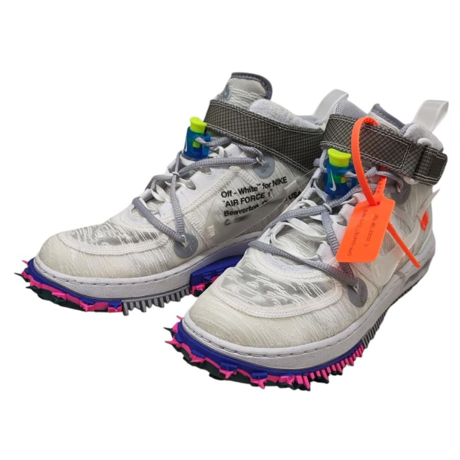 ナイキ×オフホワイト NIKE×OFFWHITE AIR FORCE 1 MID SPハイカットスニーカーDO6290 100 ホワイト サイズ：25_1