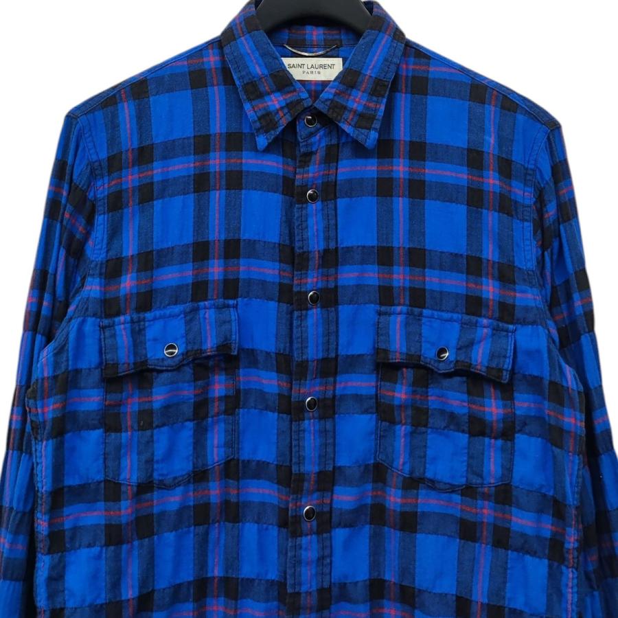 SAINT LAURENT サンローラン チェックシャツ エディ期 サンローラン チェックシャツ ネルシャツ エディ期 サイズM サン