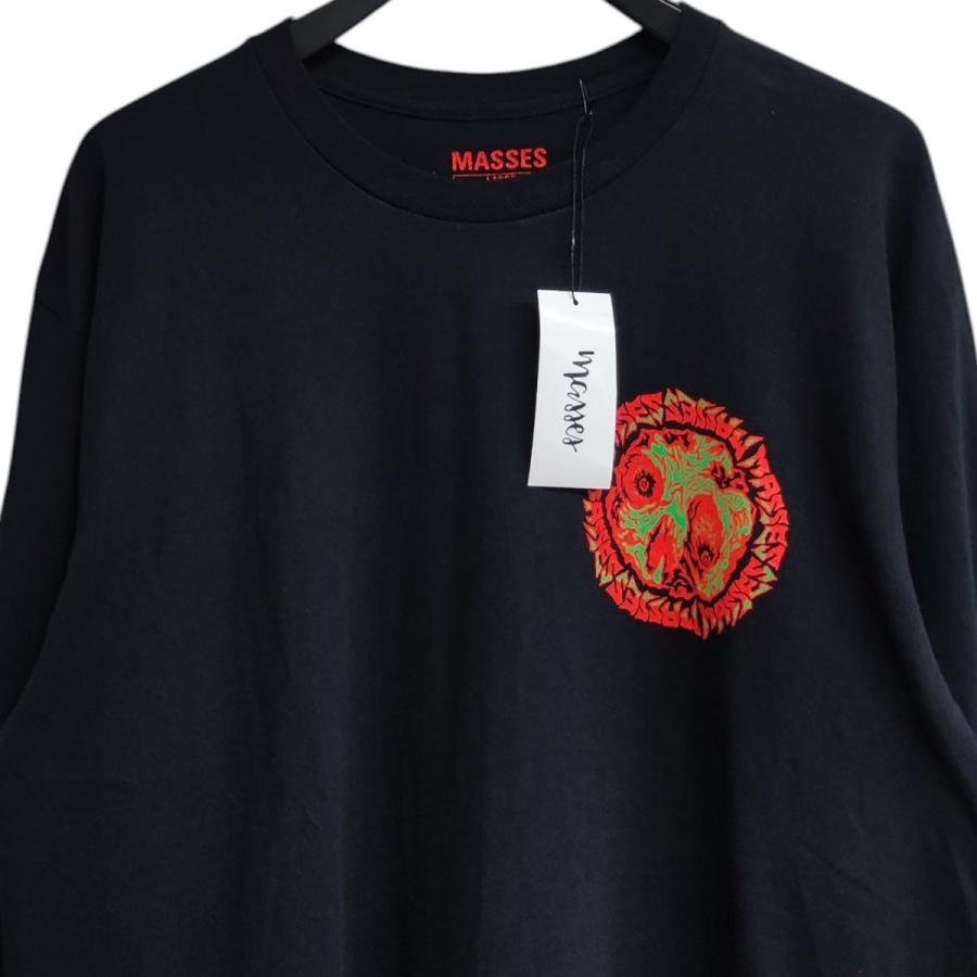 MASSES マシス ロングスリーブ プリントTシャツ ブラック サイズ：L 